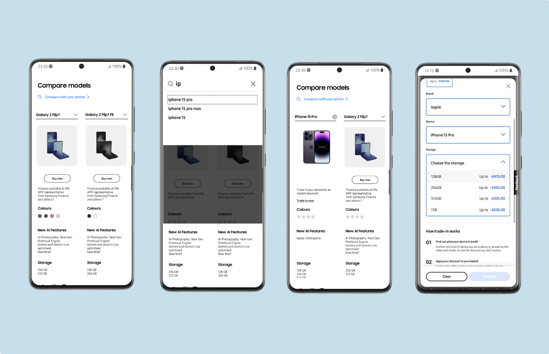 Customised Comparison Table - Flagship Devices